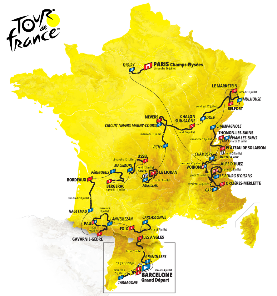 tour de france 2026 map